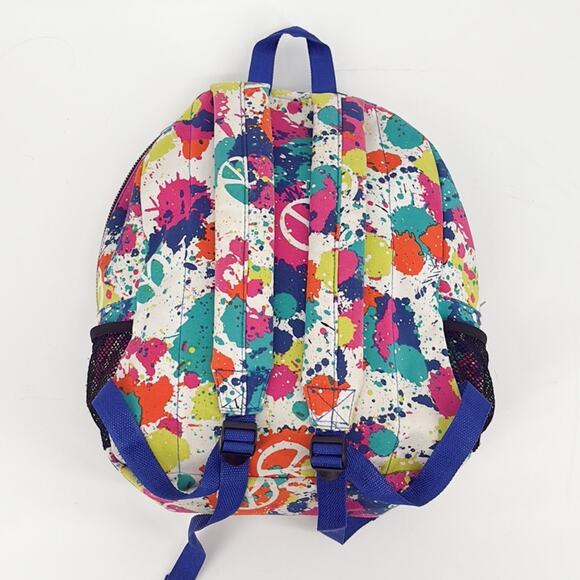 Peace Of Cake Splatter Print Peace Symbol Backpack Multicolor - Picture 2 of 14
